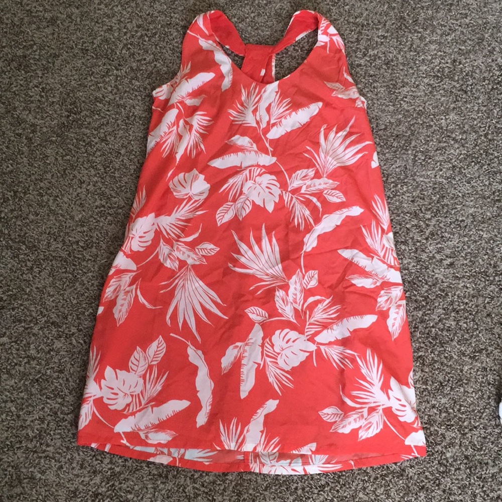 Palm print twisted back dress, size S